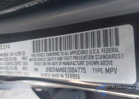 2014 Fiat 500L Pop из США, поврежденный, VIN ZFBCFAAH6EZ004775